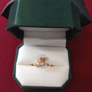 🎁NEW, Rings, Light peach/Vintage rose color with Crystal gemstones, Sz:16